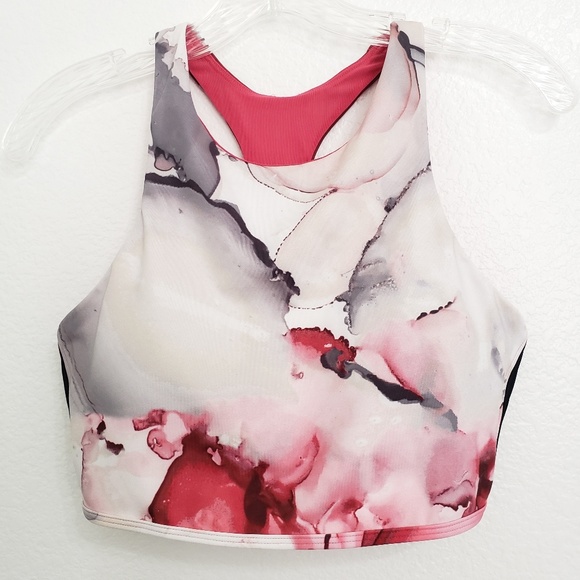 Hurley Other - Hurley | White Pink Black Marble Sports Bra